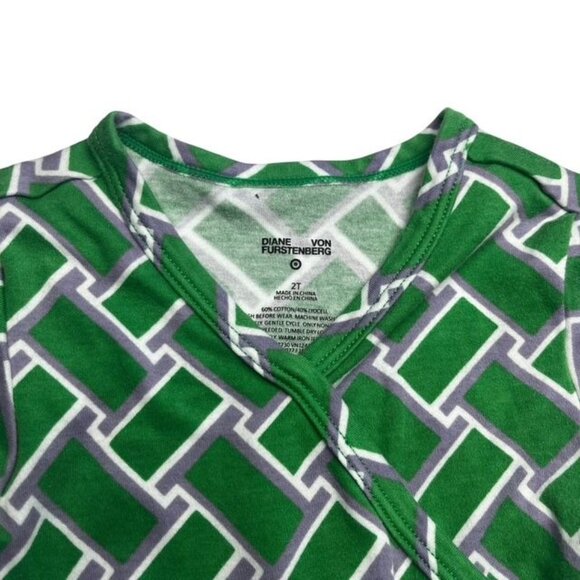 Diane Von Furstenberg For Target Toddler Girls Green Wrap Dress 2T - Picture 3 of 3